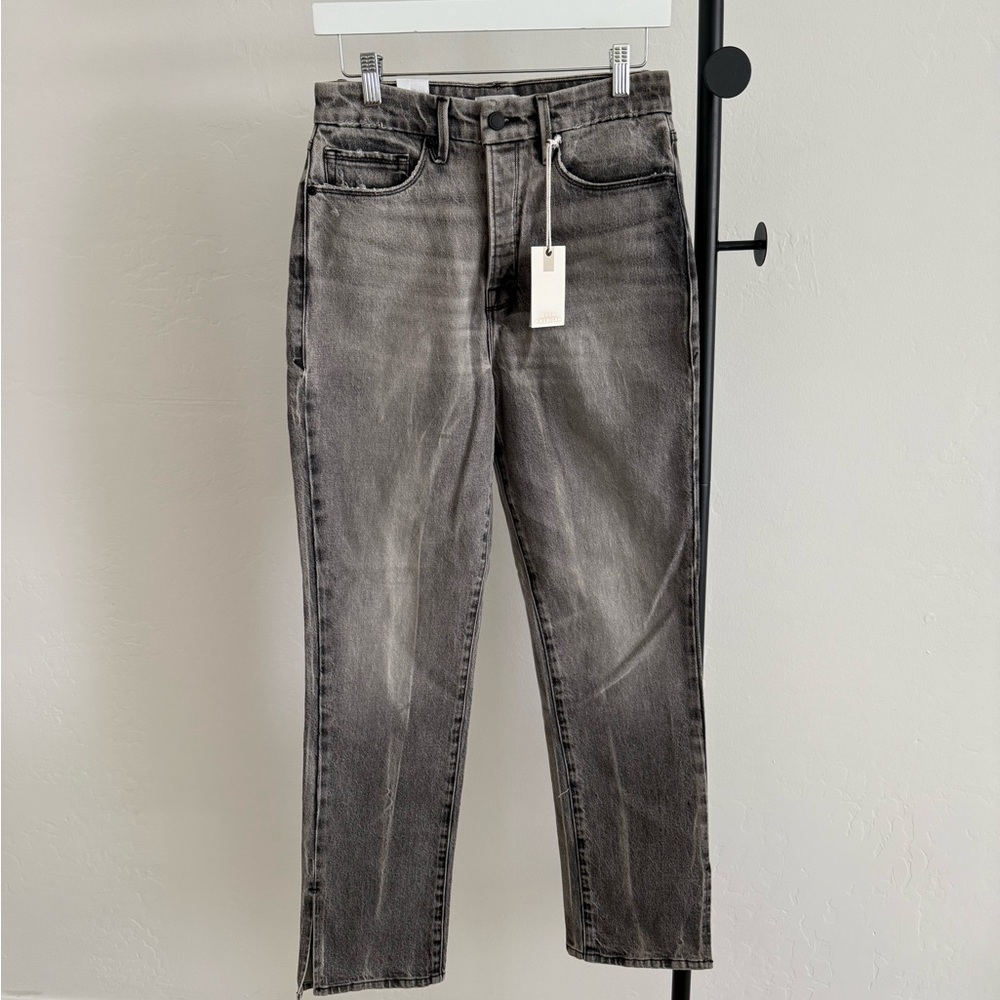 Good American Good Boy Grey High Rise Jeans NWT